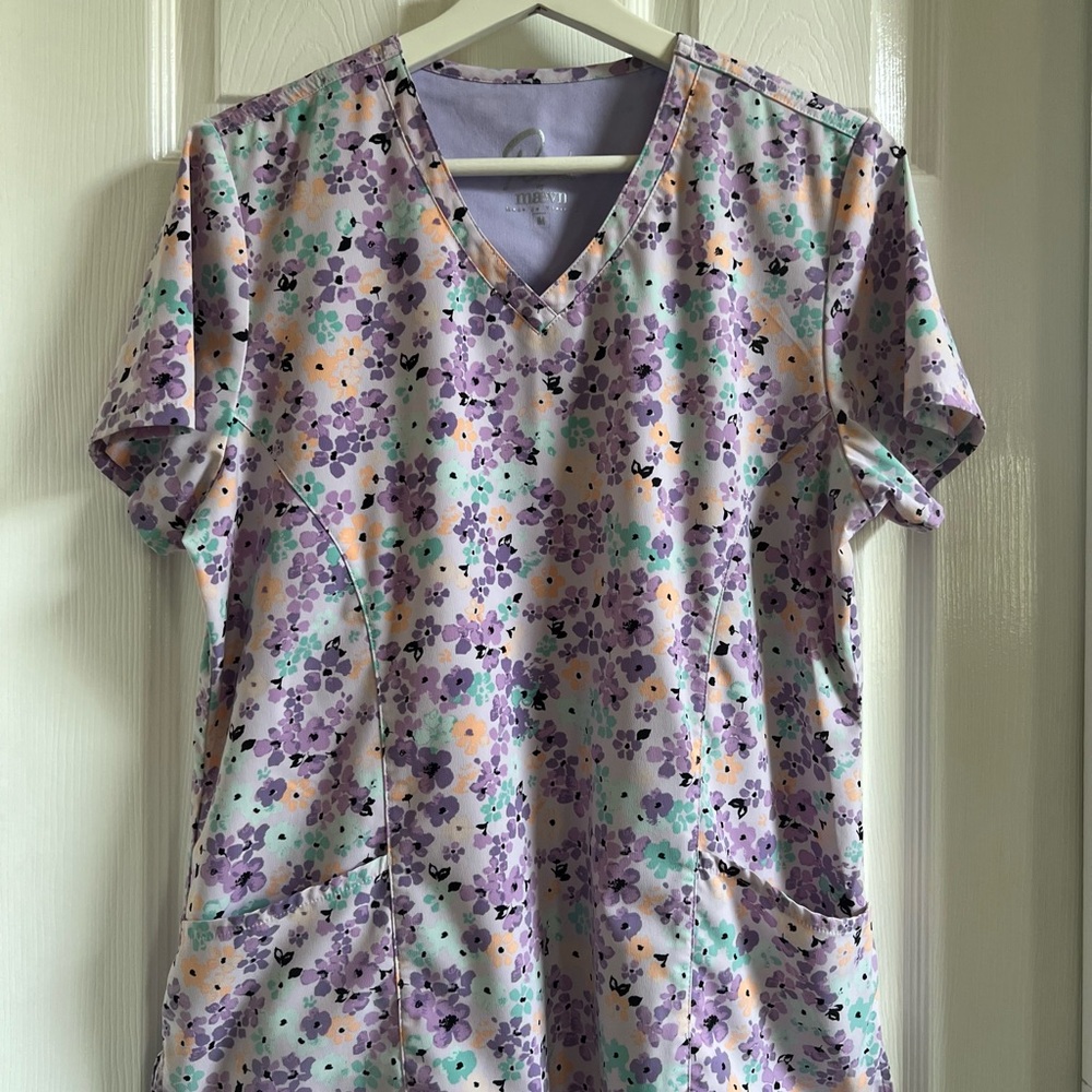 Lilac Floral V-Neck Women's Top